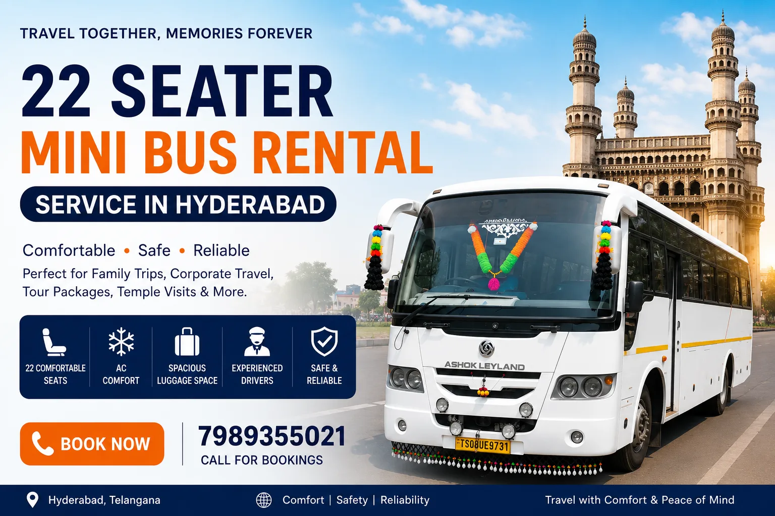 How to Book a 22-Seater Bus in Hyderabad