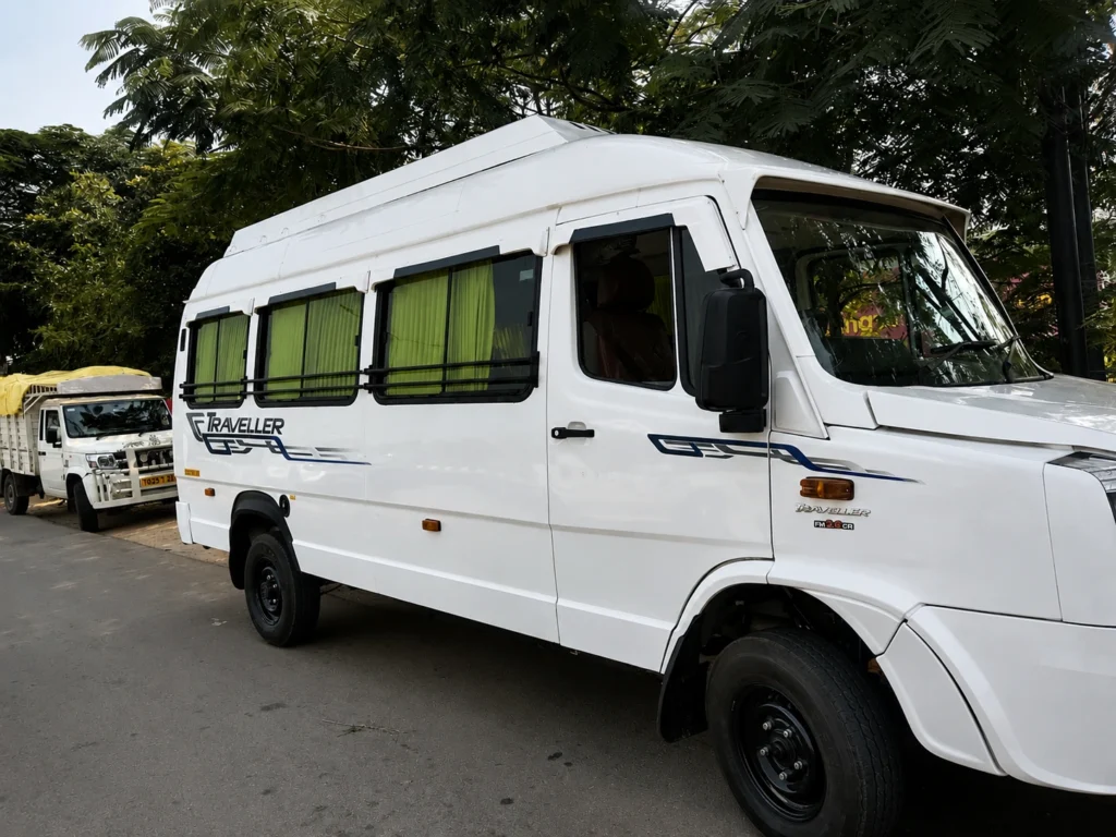 12 seater tempo traveller riight side view